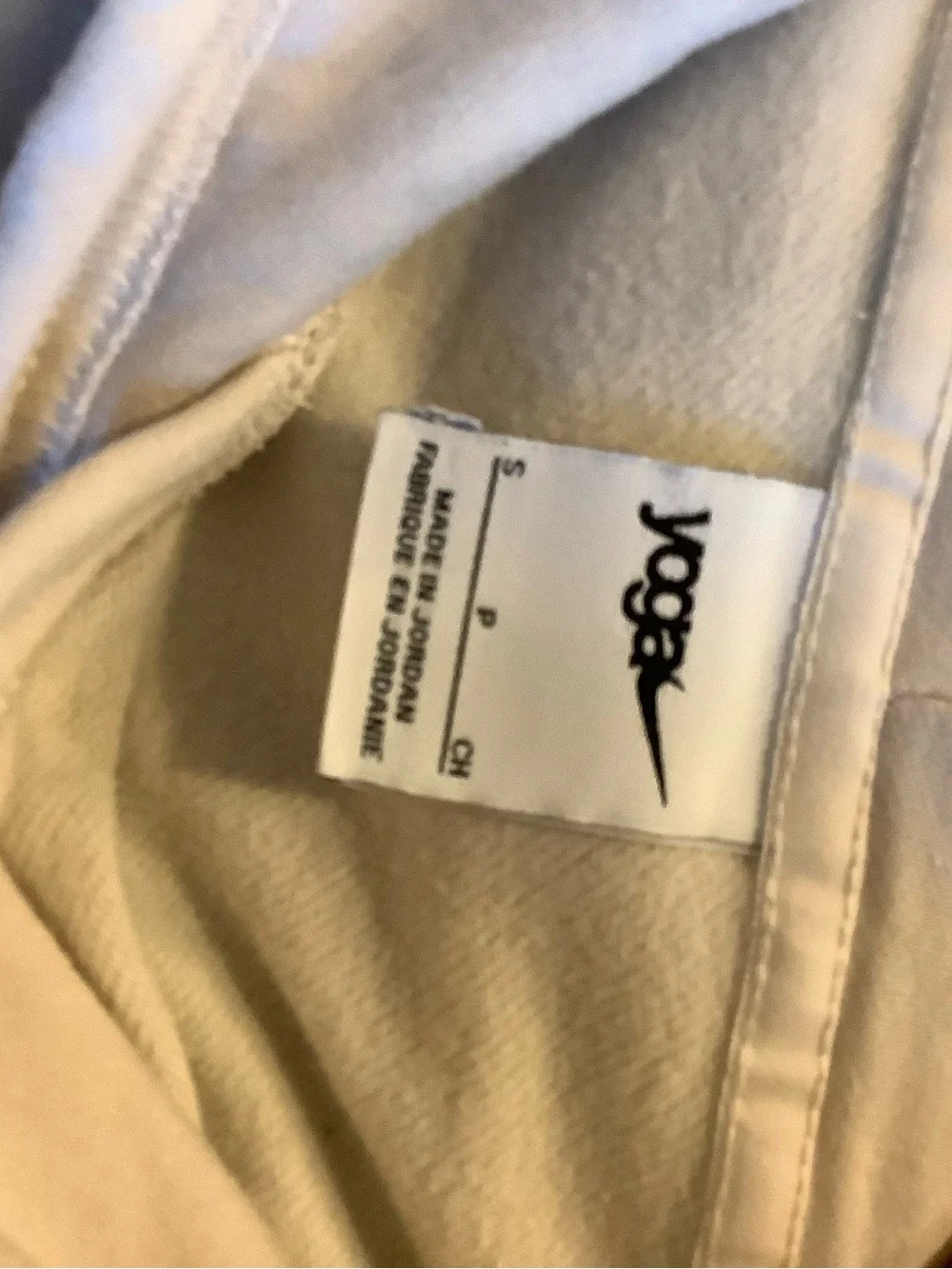 Nike Yoga Cropped Hoodie Sweatshirt in Light Cream - Picture 3 of 6